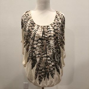 Guess Feather Print Shirt, Size XS